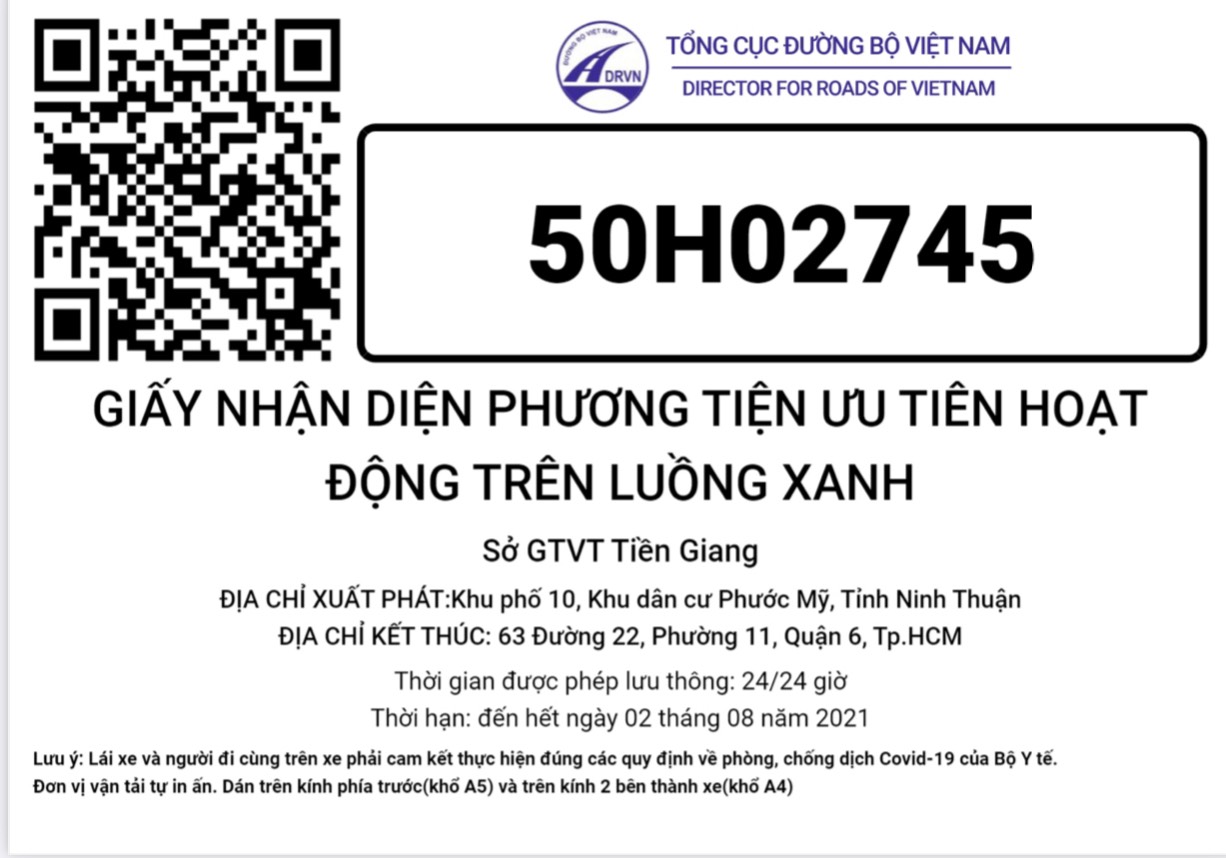 Giấy nhận diện luồng xanh