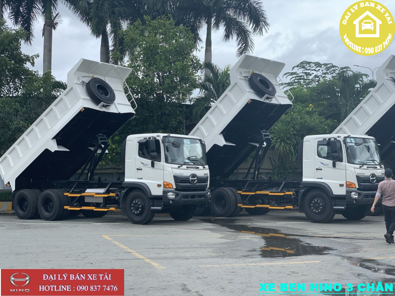 NGOẠI THẤT XE BEN HINO 3 CHÂN