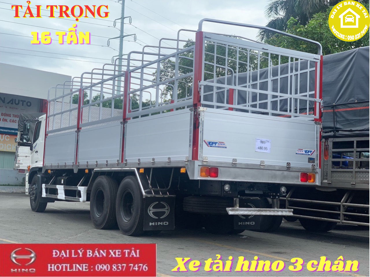 Thùng xe tải hino 3 chân 16 tấn